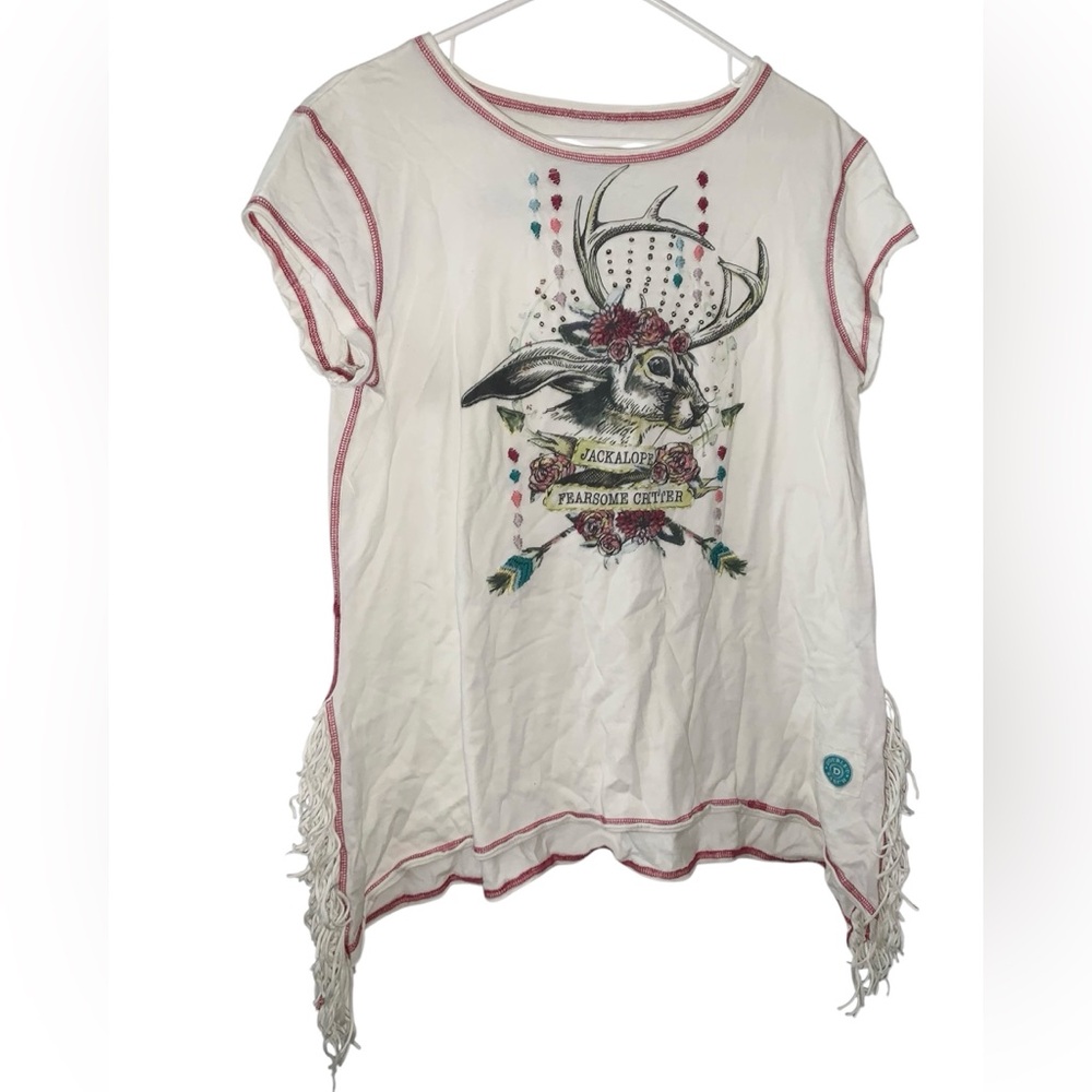 Double D Ranch Graphic Tee with Rabbit Design - Picture 2 of 10